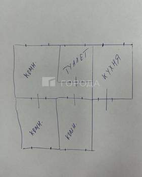 Дом 48м², 1-этажный, участок 7 сот.