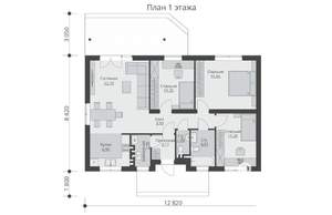 Дом 85м², 1-этажный, участок 7 сот.  