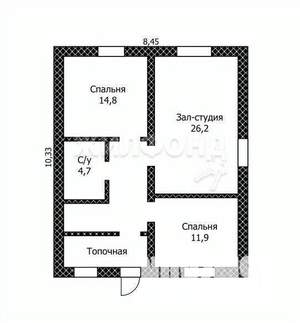 Дом 87м², 1-этажный, участок 7 сот.  