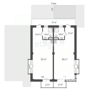 Дом 262м², 3-этажный, участок 3 сот.  