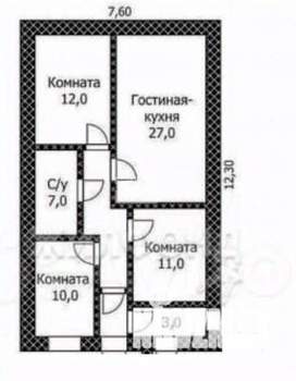 Дом 105м², 1-этажный, участок 5 сот.  