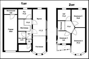 Дом 190м², 2-этажный, участок 7 сот.  