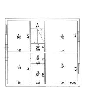 Коттедж 175м², 2-этажный, участок 6 сот.  