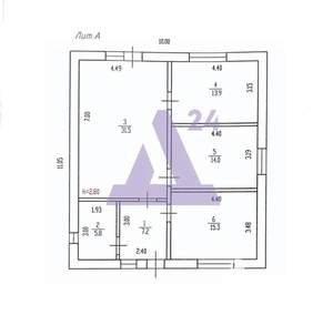 Дом 92м², 1-этажный, участок 7 сот.  