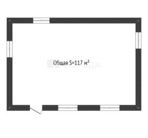 Дом 117м², 1-этажный, участок 13 сот.  