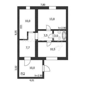 Дом 58м², 2-этажный, участок 2 сот.  