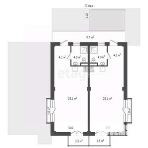 Дом 262м², 3-этажный, участок 3 сот.  