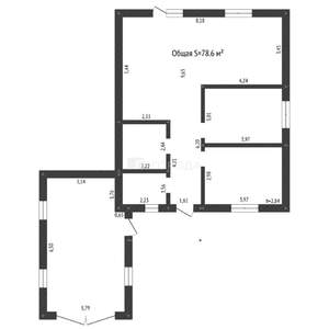 Дом 107м&sup2;, 1-этажный, участок 7 сот.  