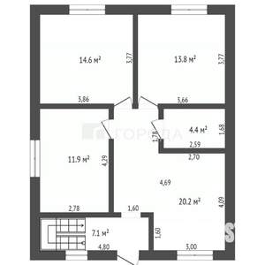 Дом 122м², 2-этажный, участок 6 сот.  