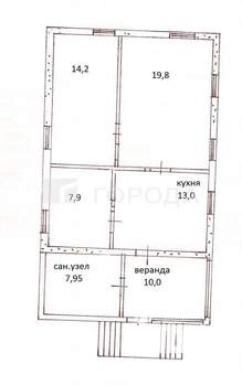 Дом 73м², 1-этажный, участок 6 сот.  