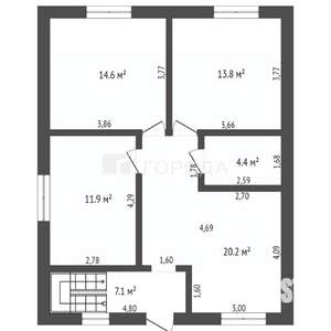 Дом 122м², 2-этажный, участок 6 сот.  