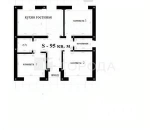 Дом 95м², 1-этажный, участок 6 сот.  