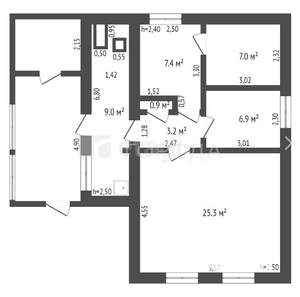 Дом 60м², 1-этажный, участок 4 сот.  