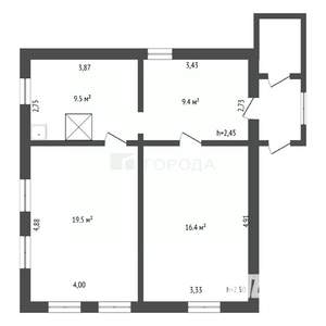 Дом 55м², 1-этажный, участок 4 сот.  