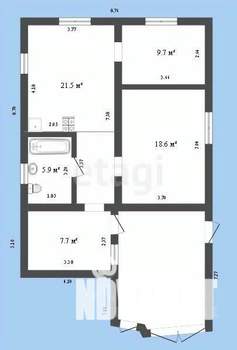 Дом 63м², 2-этажный, участок 8 сот.  