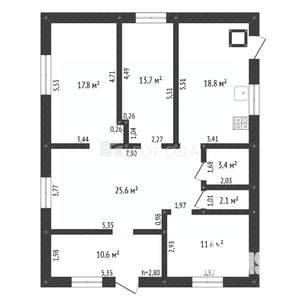 Дом 120м², 2-этажный, участок 10 сот.  