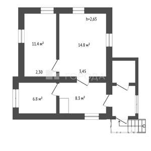 Дом 46м², 1-этажный, участок 3 сот.  