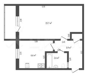 1-к квартира, на длительный срок, 34м2, 5/6 этаж