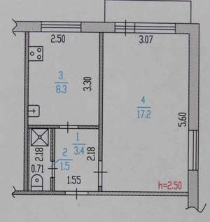 1-к квартира, на длительный срок, 30м2, 4/5 этаж