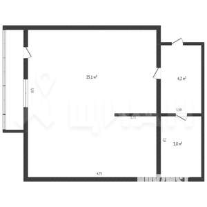 1-к квартира, на длительный срок, 30м2, 7/9 этаж