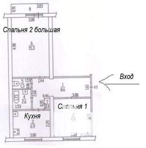 2-к квартира, на длительный срок, 45м2, 2/5 этаж