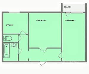 2-к квартира, на длительный срок, 50м2, 8/9 этаж