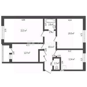 3-к квартира, вторичка, 84м2, 5/5 этаж