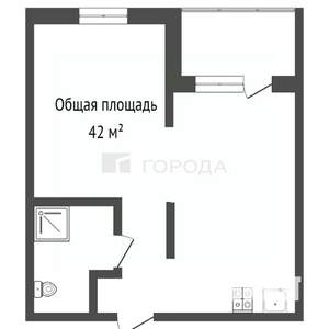 2-к квартира, вторичка, 42м2, 13/17 этаж