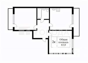 2-к квартира, вторичка, 61м2, 16/16 этаж