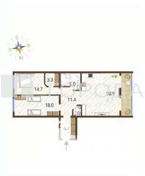 3-к квартира, вторичка, 103м2, 3/15 этаж