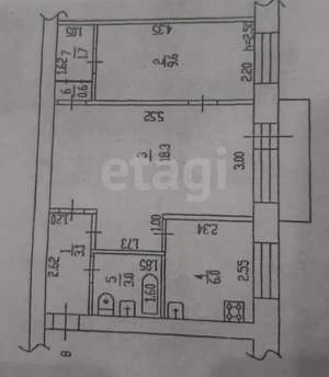 2-к квартира, вторичка, 42м2, 3/4 этаж
