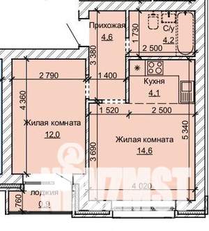 2-к квартира, строящийся дом, 40м2, 8/10 этаж