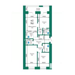 4-к квартира, строящийся дом, 78м2, 8/10 этаж