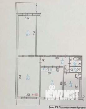 3-к квартира, вторичка, 60м2, 9/9 этаж