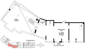 1-к квартира, строящийся дом, 182м2, 21/23 этаж