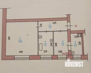 2-к квартира, вторичка, 51м2, 1/3 этаж