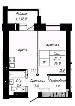 2-к квартира, вторичка, 38м2, 9/10 этаж