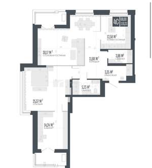 4-к квартира, вторичка, 110м2, 9/15 этаж