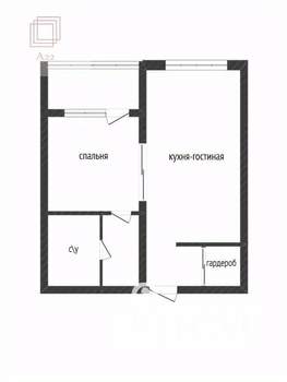 1-к квартира, вторичка, 41м2, 3/16 этаж