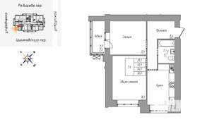 2-к квартира, строящийся дом, 57м2, 2/16 этаж