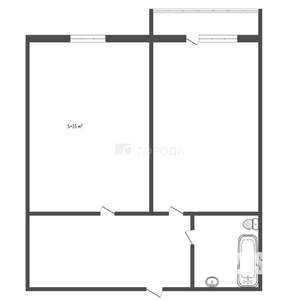 1-к квартира, вторичка, 35м2, 3/16 этаж