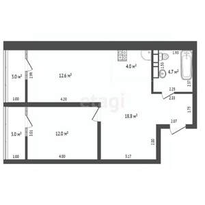 2-к квартира, вторичка, 58м2, 5/10 этаж