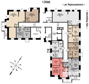 1-к квартира, строящийся дом, 47м2, 1/10 этаж