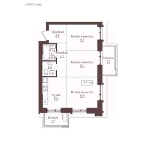 3-к квартира, вторичка, 57м2, 16/23 этаж