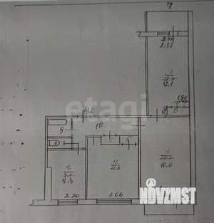 3-к квартира, вторичка, 59м2, 7/9 этаж