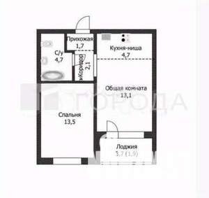 2-к квартира, вторичка, 40м2, 16/16 этаж