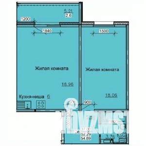 2-к квартира, строящийся дом, 55м2, 3/10 этаж