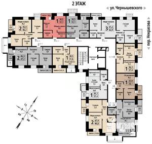 1-к квартира, строящийся дом, 31м2, 2/10 этаж