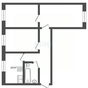 3-к квартира, вторичка, 56м2, 1/5 этаж