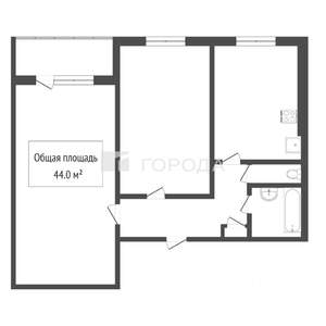 2-к квартира, вторичка, 44м2, 10/10 этаж